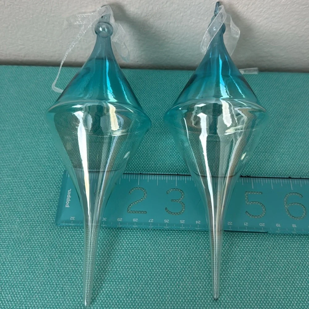 2 Turquoise Top Ornaments